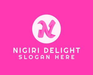 Pink Fashion Letter N logo design