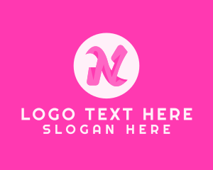 Pink Fashion Letter N Logo