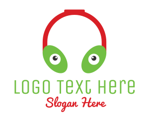 Stereo - Alien Eyes Headphones logo design