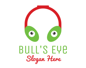 Alien Eyes Headphones logo design