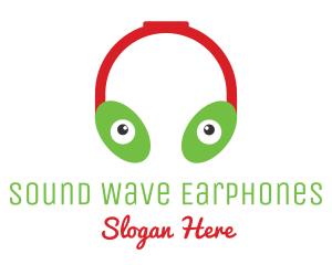 Earphones - Alien Eyes Headphones logo design