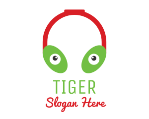 Podcast - Alien Eyes Headphones logo design