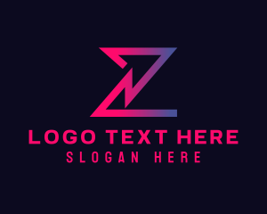 Letter Z - Gradient Tech Arrow Letter Z logo design