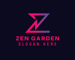 Gradient Tech Arrow Letter Z logo design