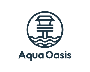 Pool - Ocean Beach House logo design