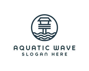 Swimmer - Ocean Beach House logo design