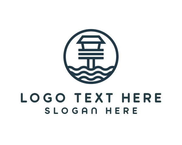 House - Ocean Beach House logo design