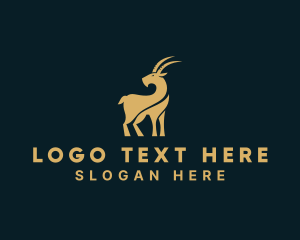 Hunting - Golden Ram Goat logo design