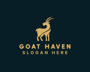 Golden Ram Goat logo design