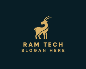 Golden Ram Goat logo design