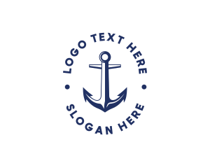 Freehand - Nautical Sailing Anchor logo design