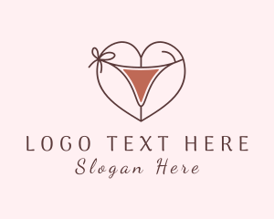 Genitalia - Heart Bikini Underwear logo design