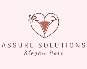 Heart Bikini Underwear logo design