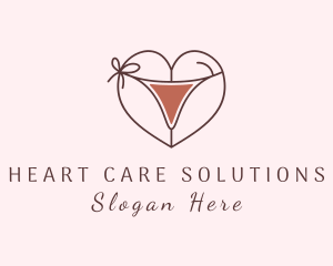 Heart Bikini Underwear logo design