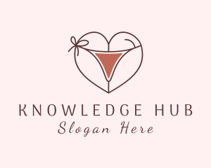 Porn - Heart Bikini Underwear logo design