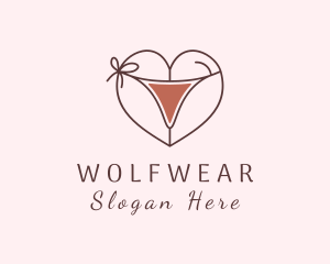 Seductive - Heart Bikini Underwear logo design