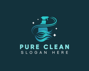 Mop Cleaning Sanitation logo design