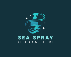 Mop Cleaning Sanitation logo design