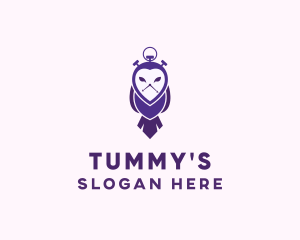 Nursery - Owl Stopwatch Time logo design