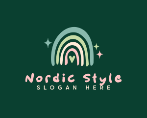 Scandinavian - Scandinavian Heart Rainbow logo design