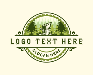 Badge - Pine Tree Sawblade Carpentry logo design