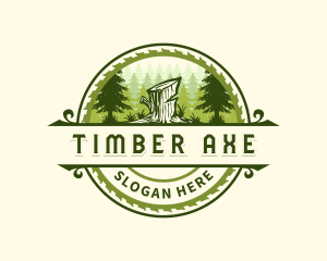 Pine Tree Sawblade Carpentry logo design