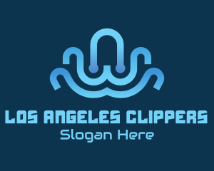 Circuit Blue Octopus Tech Logo