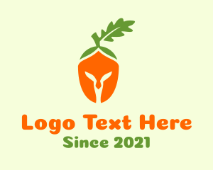Organic Farm - Carrot Spartan Helmet logo design