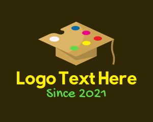 Graduation Cap - Paint Palette Cap logo design