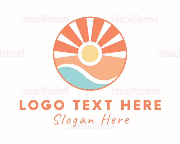 Seashore Beach Sunset Logo