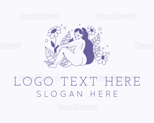 Violet Floral Sexy Woman Logo
