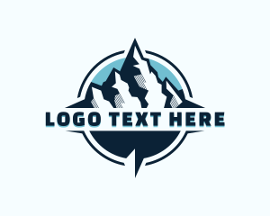 Trek - Mountain Compass Navigation logo design