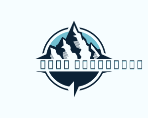 Camping - Mountain Compass Navigation logo design