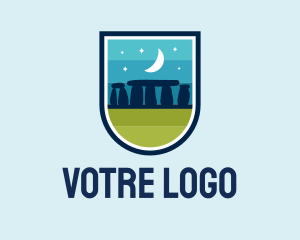 Skyway - Blue Stonehenge Shield logo design