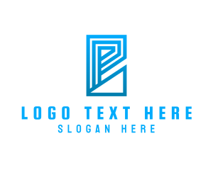 Startup - Geometric Cyberspace Tech Letter P logo design