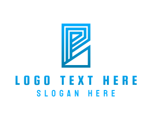 Logistics - Geometric Cyberspace Letter P logo design