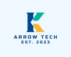 Arrow - Multicolor Arrow Letter K logo design