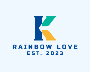 Multicolor Arrow Letter K logo design