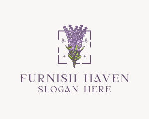 Botanical Lavender Bouquet Florist logo design