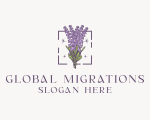 Botanical Lavender Bouquet Florist logo design