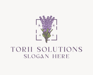 Botanical Lavender Bouquet Florist logo design