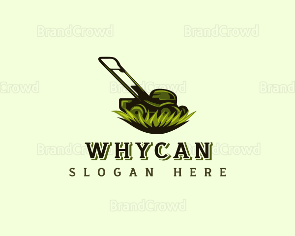 Grass Lawn Mower Logo