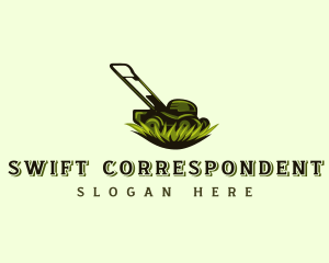 Grass Lawn Mower Logo