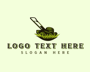 Grass Lawn Mower Logo