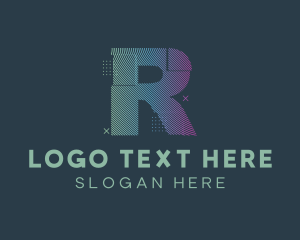 Youtube Channel - Modern Glitch Letter R logo design