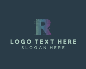 Youtube Channel - Modern Glitch Letter R logo design