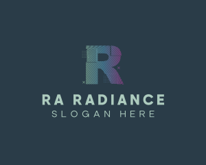 Modern Glitch Letter R logo design