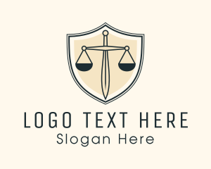 Office - Justice Scale Shield logo design