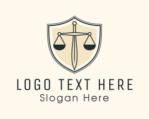 Court House - Justice Scale Shield logo design