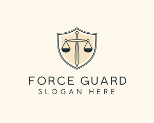 Justice Scale Shield logo design